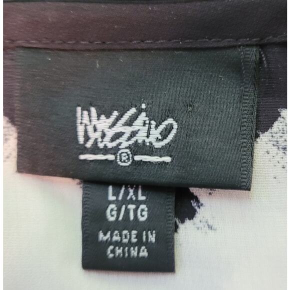 Mossimo Black White Fringe Cover-Up Shawl Sz L/XL Indie Boho Beachy Vacation - Picture 5 of 6